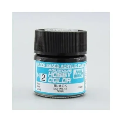 PEINTURE MAQUETTE MR HOBBY H002 NOIR BRILLANT 10ML