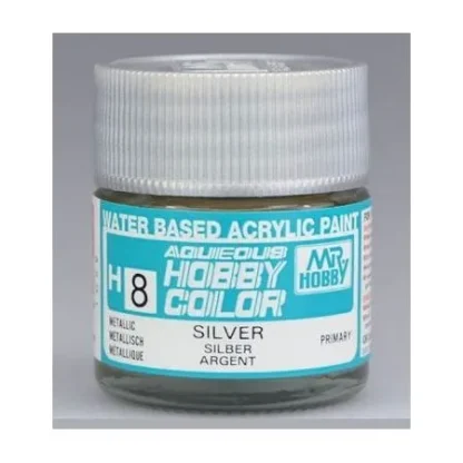 PEINTURE MAQUETTE MR HOBBY H008 ARGENT MÉTAL 10ML