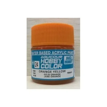 PEINTURE MAQUETTE MR HOBBY H024 JAUNE ORANGE BRILLANT 10ML