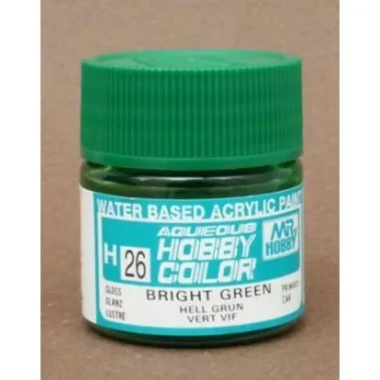 PEINTURE MAQUETTE MR HOBBY H026 VERT VIF BRILLANT 10ML