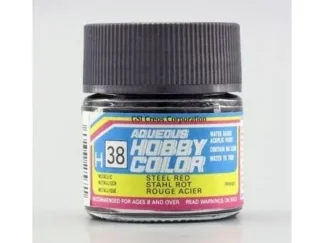 PEINTURE MAQUETTE MR HOBBY H038 ROUGE ACIER MÉTALLIQUE 10ML