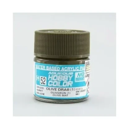 PEINTURE MAQUETTE MR HOBBY H052 VERT OLIVE SATINÉ 10ML