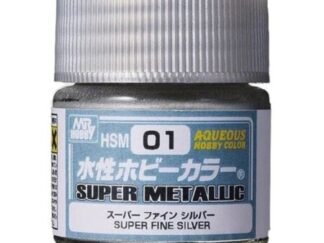 GUNZE HSM-01 PEINTURE AQUEOUS HOBBY SUPER METALLIC COLORS (10 ML) SUPERFINE SILVER