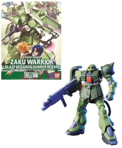 1/100 Zaku Warrior + Blaze Wizard & Gunner Wizard